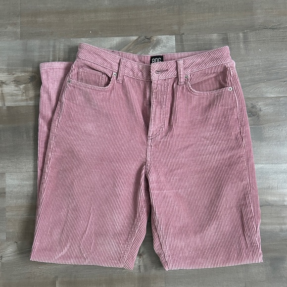 BDG Pants - Pink Corduroy Mom Fit Straight Leg Pants